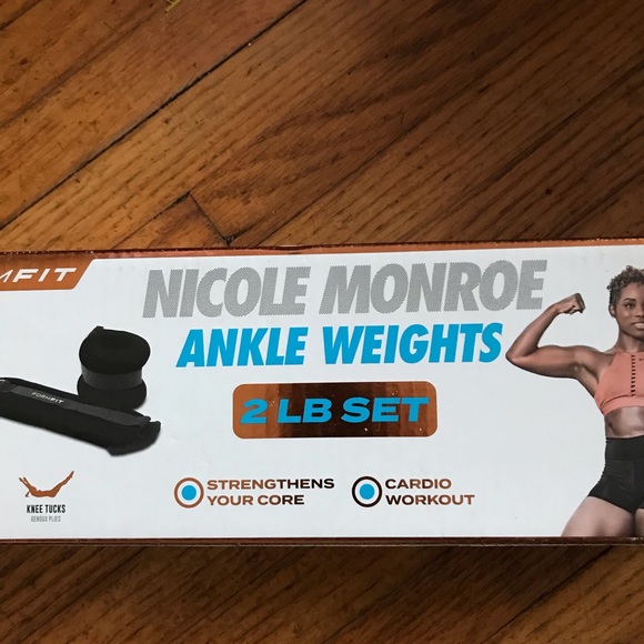 Nicole Monroe Ankle Weights 2LB Set Form Fit Strengthens Core Work Out Cardio - Picture 5 of 5